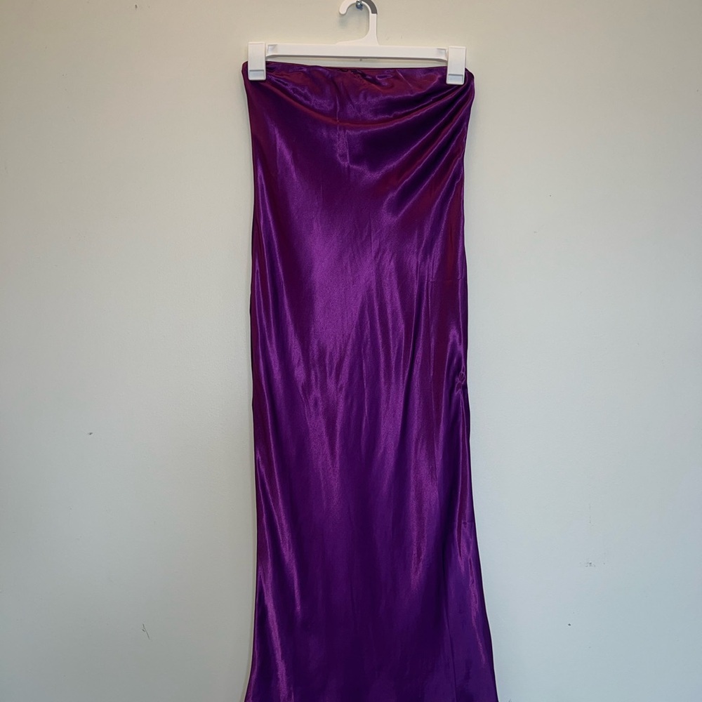 Elegant Purple Satin Skirt